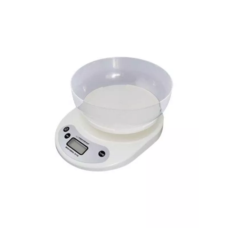 Virtuves elektroniskie svari ESPERANZA EKS007 — 5 kg, 1 g precizitāte, balts