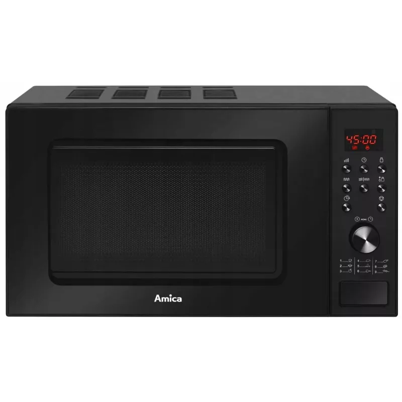 Amica AMGF20E1GB Mikroviļņu krāsns ar plakanu virsmu un grilu 20 L 700 W Melna