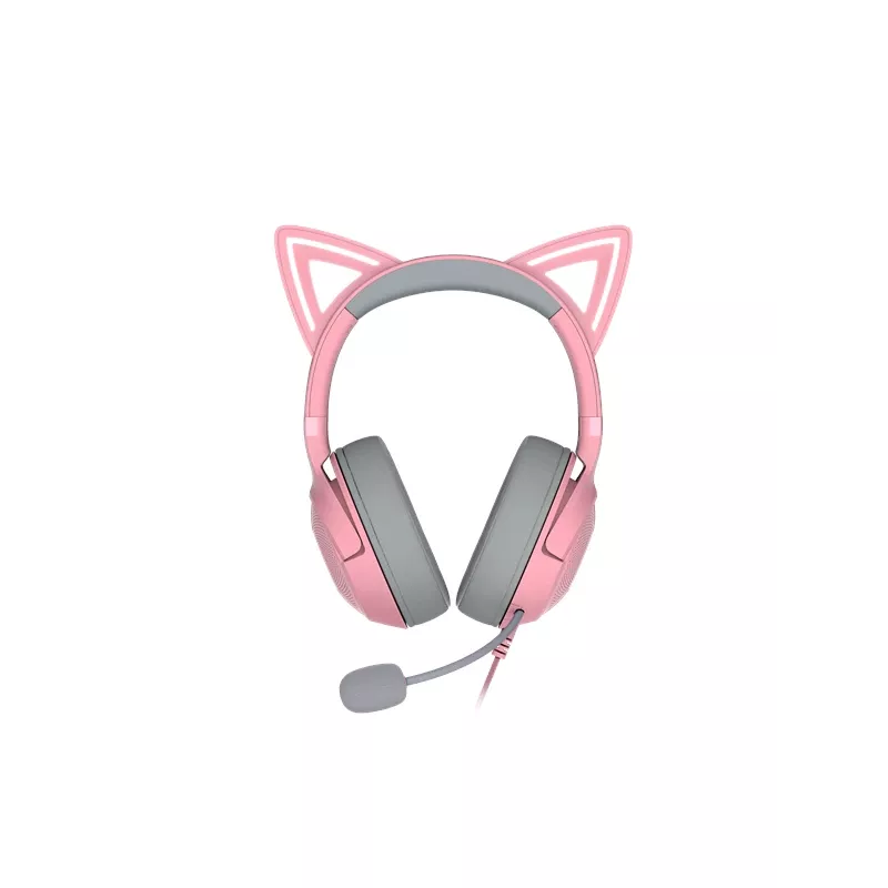 Razer Kraken Kitty V2 RZ04-04730200-R3M1 vadu austiņas spēlētājiem, USB-A, mikrofons, 40 mm skaļruņi, Quartz rozā