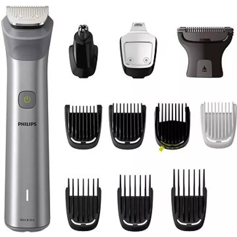 Philips All-in-One Trimmer MG5940/15 Series 5000, Nerūsējošs tērauds, 0.5 mm, 1.6 cm, 1 mm, Bārda, Ausis, Deguns, Akumulators