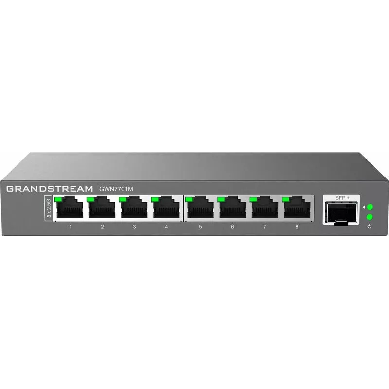 Grandstream Networks GWN7701M tīkla slēdzis Nepārvaldāms 2.5G Ethernet (100/1000/2500) Melns