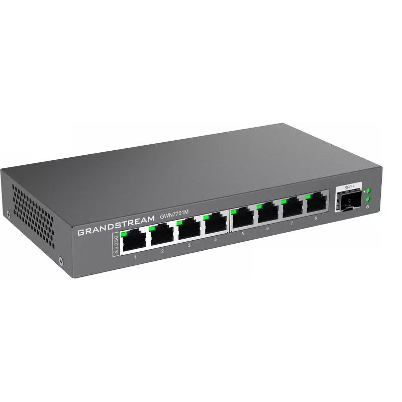 Grandstream Networks GWN7701M tīkla slēdzis Nepārvaldāms 2.5G Ethernet (100/1000/2500) Melns