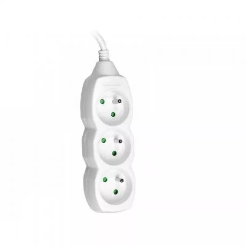 Tracer PowerCord pagarinātājs, 3 kontaktligzdas, 3m, balts