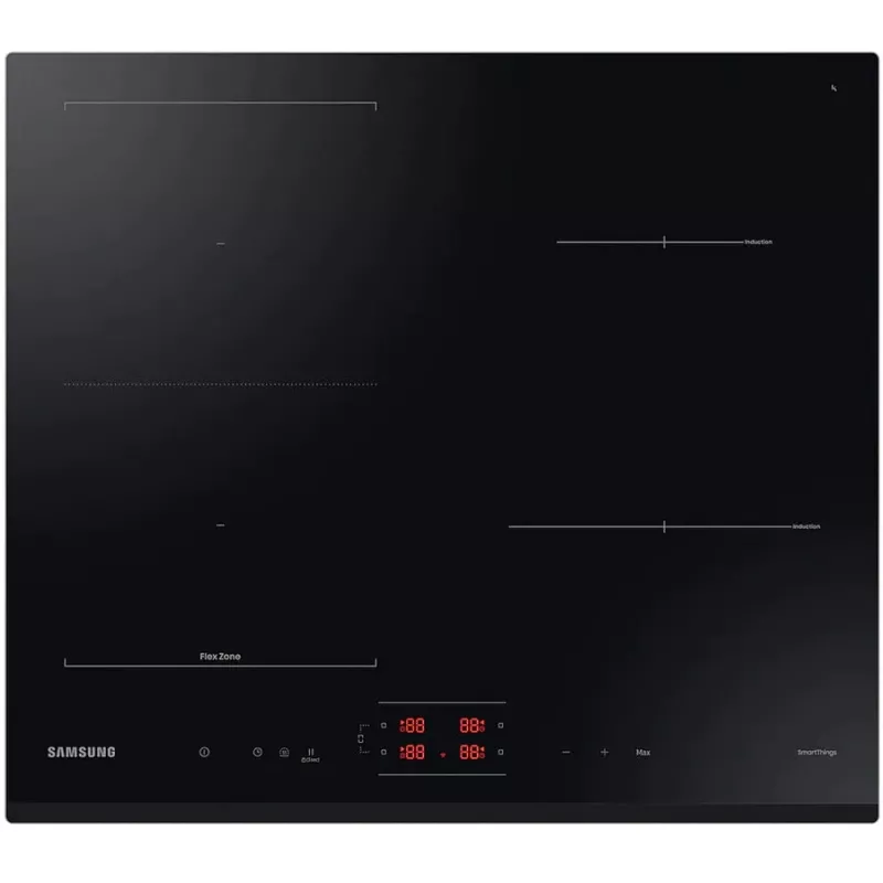 Iebūvējamā plīts virsma Samsung NZ64B5045GK/U2, Indukcijas, 4 Gatavošanas zonas, Flex Zone, SmartThings Cooking, Auto Connectivity, 60 cm, Melna