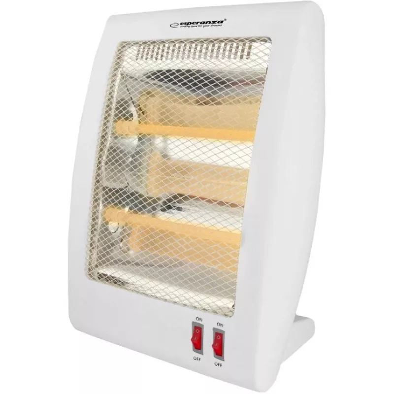 Kvarca elektriskais sildītājs ESPERANZA EHH010 400W/800W, balts, 1,2 m vads, pogas, regulējams termostats