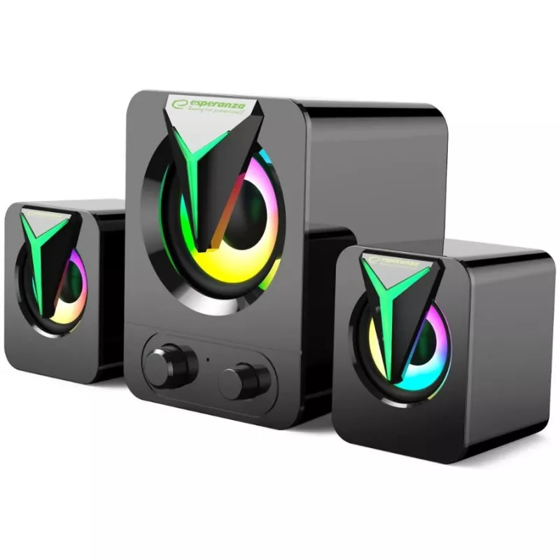 Esperanza EGS107 Skaļruņi 2.1 USB LED 5W Melns