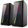 Esperanza EGS106 Rainbow Nortec 2.0 datora skaļruņi, 6 W (2x3 W), USB barošana, 3,5 mm mini-jack, RGB LED, melni