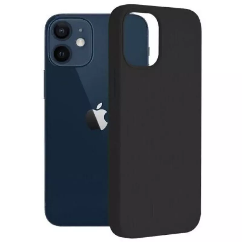 Matēts silikona maciņš 3mk iPhone 13 Melns