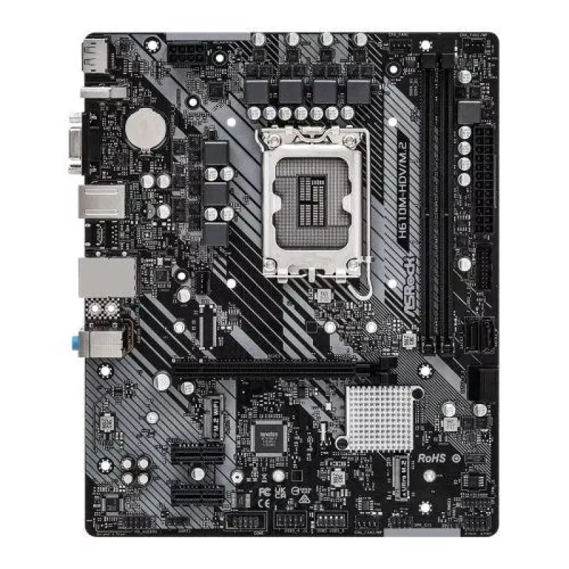 Mātesplate ASRock H610M-HDV/M.2 R2.0 LGA1700 DDR4 Micro-ATX