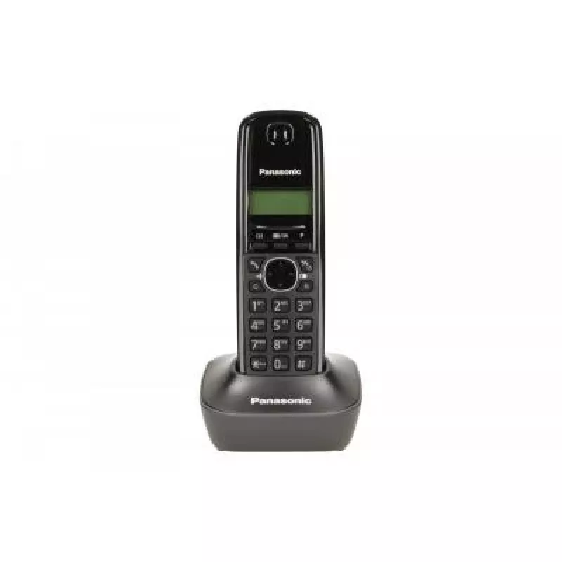 Panasonic KX-TG1611 DECT bezvadu telefons ar zvanītāja numura atpazīšanu, 50 numuru atmiņa, līdz 15 h sarunu laika, melns