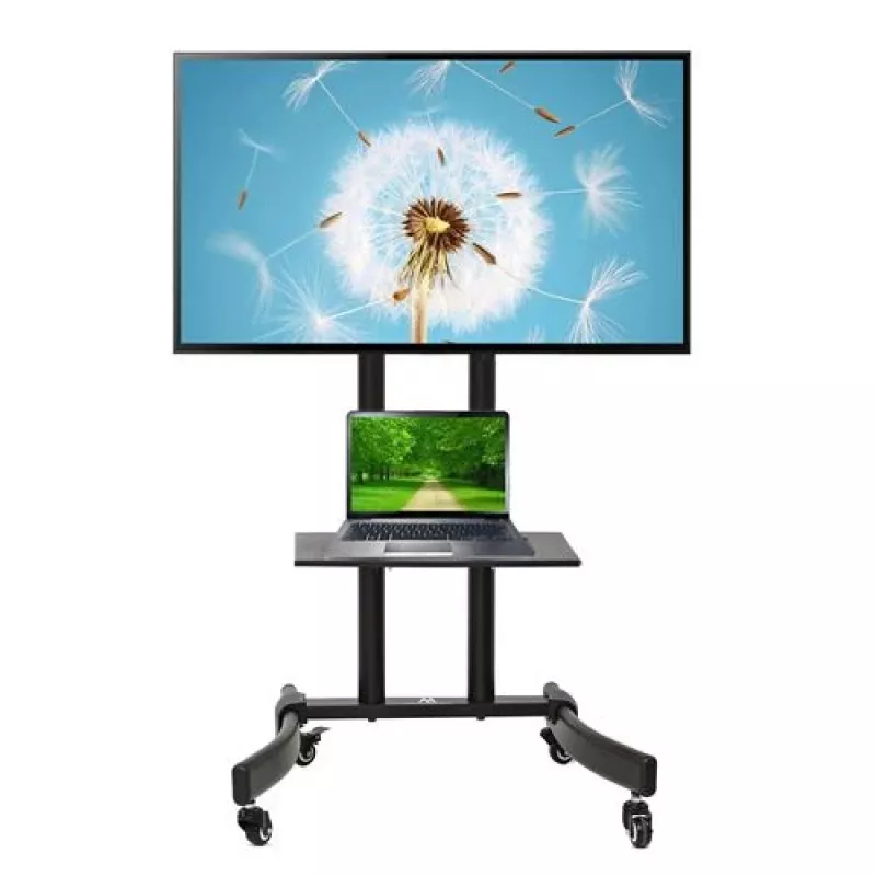 Maclean MC-739 profesionāls TV statīvs uz riteņiem, 32-65 collas (165,1 cm), līdz 40 kg, VESA līdz 400x600, melns