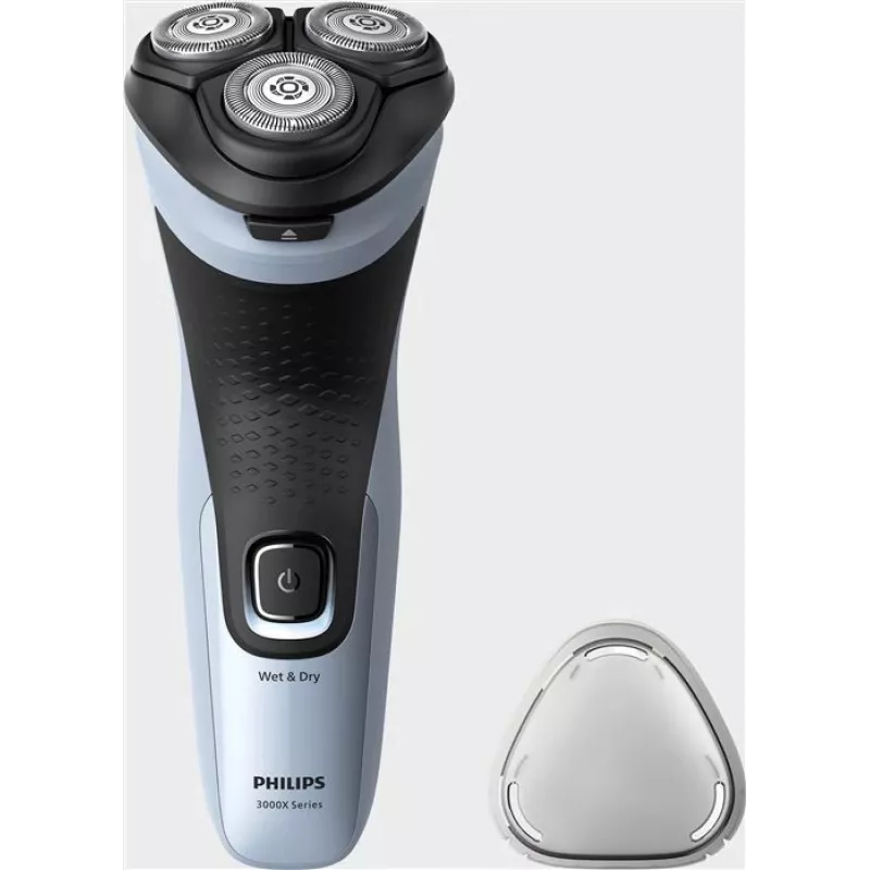 Elektriskais rotācijas skuveklis Philips 3000X Series X3003/00 — 3 galviņas, slapjai/sausai skūšanai, NiMH akumulators, 40 min darbība