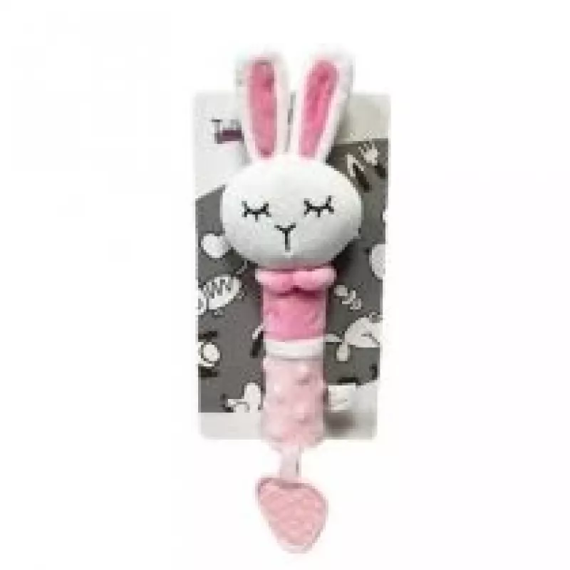 Mīksts plīša skaņu rotaļlieta TULILO Bunny 17 cm — grabulītis zīdaiņiem un mazuļiem