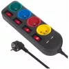 Pagarinātājs MACLEAN MCE229B — 4 AC kontaktligzdas, 2× USB-A, 1,5 m kabelis, 10 A, F tips, iekštelpām, melns