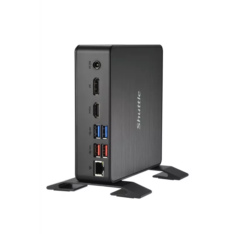 Shuttle XPC Nano PC NC40U, Intel Celeron 7305U, 1x HDMI, 1x DP, 1x USB-C/DP, 6x USB 3.2, 1x 2.5 collu slots, 2x M.2, 1x LAN, RAID, 24/7 nepārtraukta darbība, iesk. VESA un statīvs
