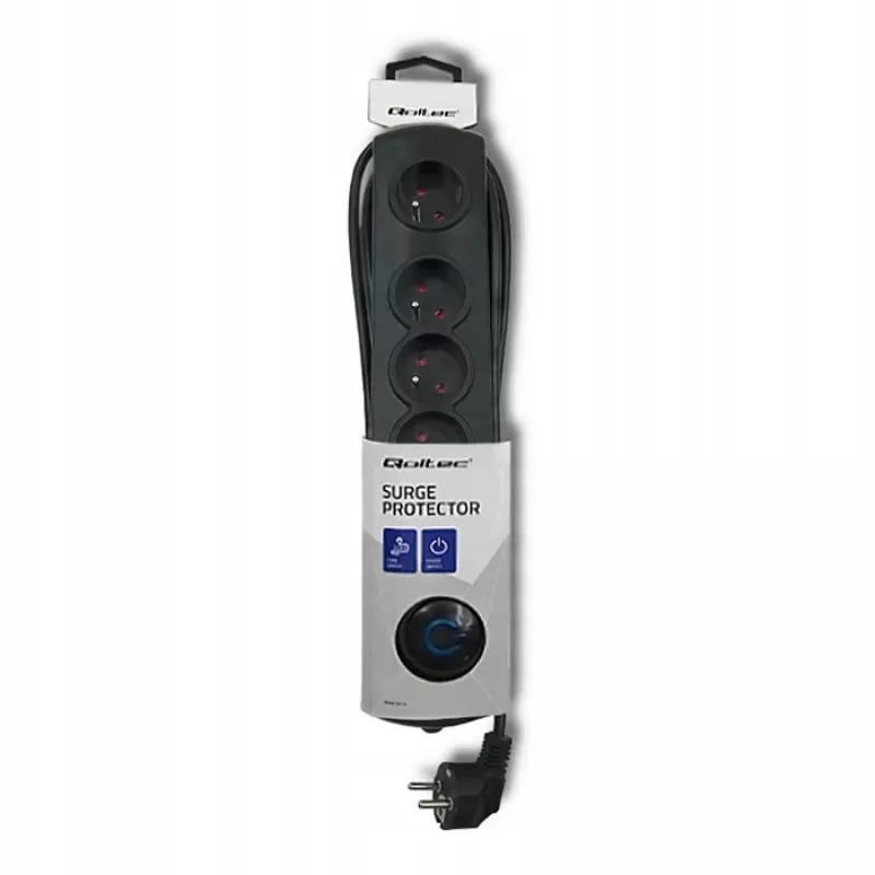 Pārsprieguma aizsargs Qoltec 50269 Melns 5 AC Kontaktligzdas 230V