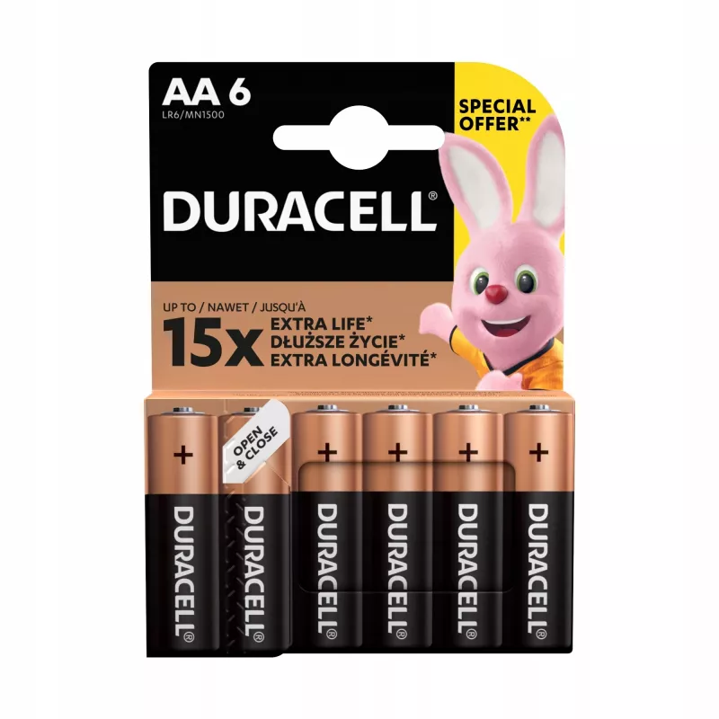 Bateriju komplekts Duracell Basic AA / LR6 — 6 gab. (sārmainās)
