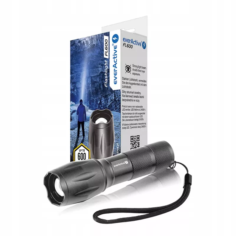 everActive FL600 LED kabatas lukturis, 600 lm, CREE XM-L2, 18650 / 3x AAA