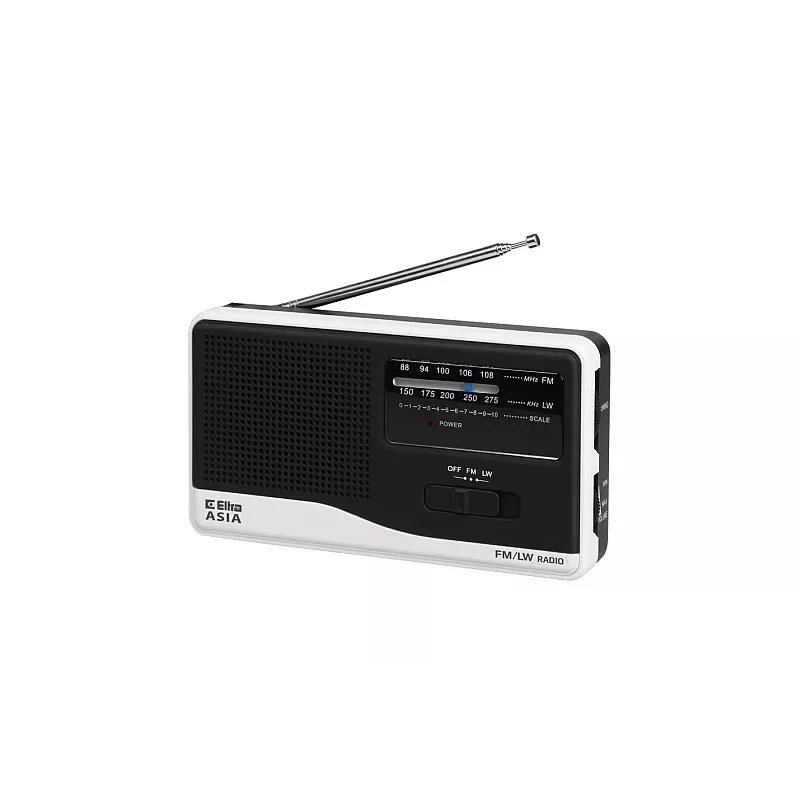 Radio Eltra Asia White — pārnēsājams FM/AM radio ar tīkla un bateriju darbību