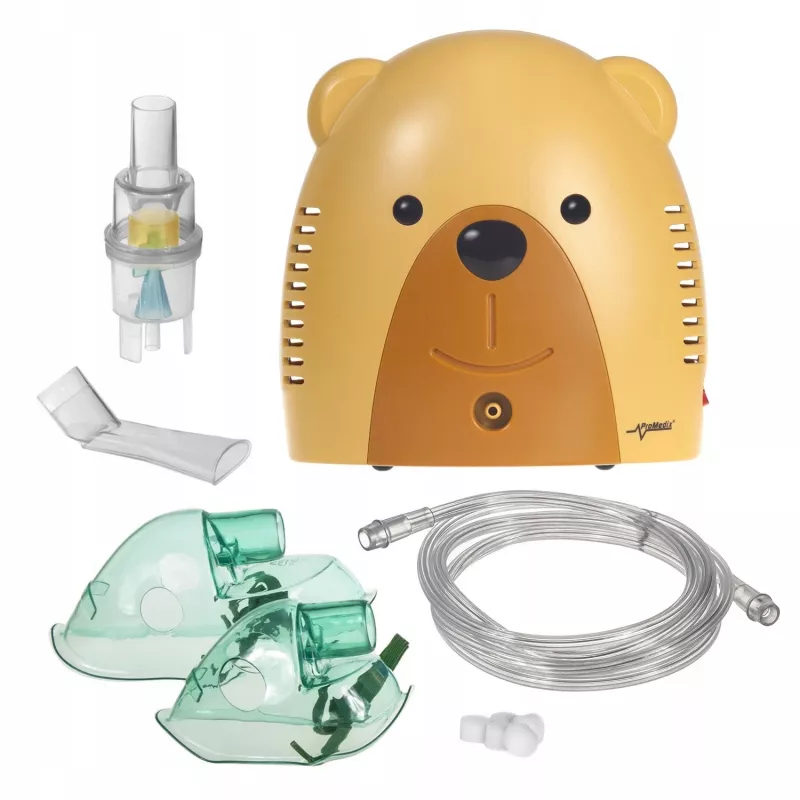 Promedix PR-811 bērnu inhalators lācītis, kompresora nebulizators ar maskām un filtriem