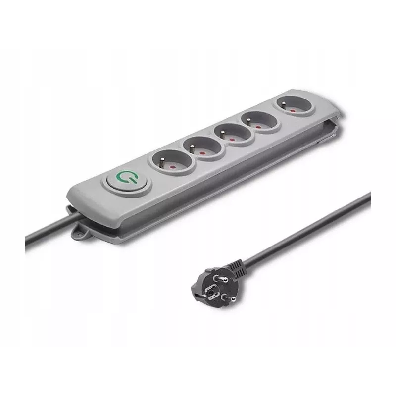 Pārsprieguma aizsargs Qoltec 50272 Pelēks 5 AC Kontaktligzdas 230V 3m