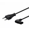 Strāvas kabelis SAVIO CL-144, 3 m, leņķveida 2-pin uz IEC Type E savienotāju, melns