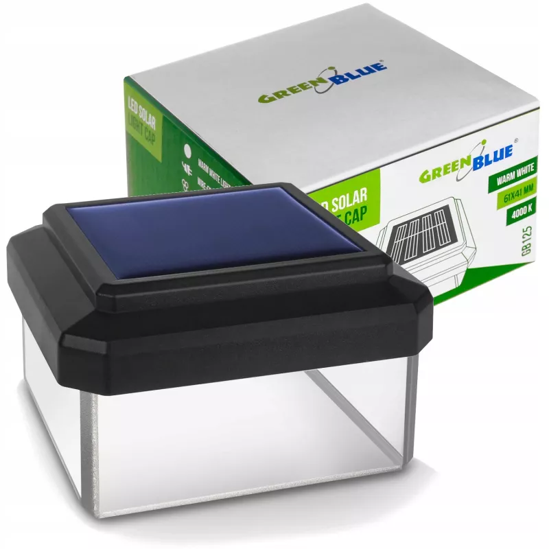 Saules žoga lampa GreenBlue GB125 LED 6040 — āra saules enerģijas LED žoga gaisma