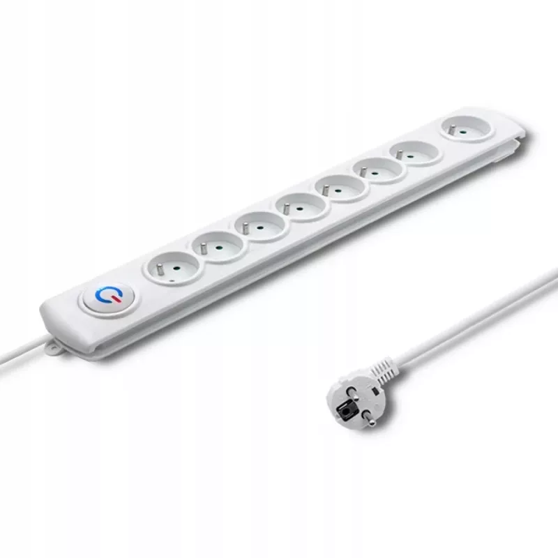 Pārsprieguma aizsargs Qoltec 50293 Balts 8 kontaktligzdas 230 V