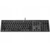 Vadu A4Tech FX60H USB QWERTY tastatūra — pilna izmēra 100%, balts fona apgaismojums, pelēka, USB centrmezgls