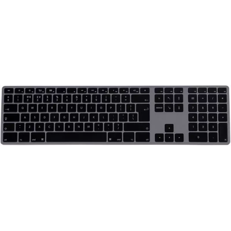 Matias FK318B-UK Aluminum Mac Hub 2xUSB Space Gray — mehāniskā tastatūra Mac ar USB centrmezglu