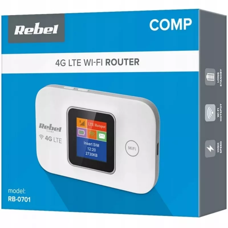 Rebel RB-0701 bezvadu maršrutētājs vienas joslas (2.4 GHz) 3G 4G