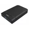 HDD/SSD ārējais korpuss Unitek Y-3035 — 2.5/3.5 collu SATA, USB 3.2 Gen 1 (USB Type-B), 6 Gbit/s, melns, ar tīkla adapteri