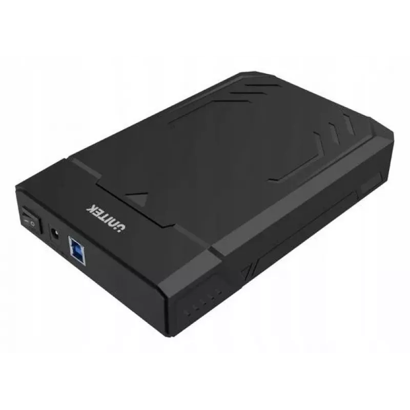 HDD/SSD ārējais korpuss Unitek Y-3035 — 2.5/3.5 collu SATA, USB 3.2 Gen 1 (USB Type-B), 6 Gbit/s, melns, ar tīkla adapteri