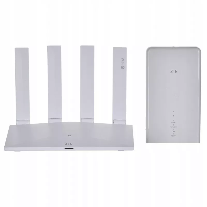 Wi-Fi maršrutētāja komplekts ZTE MC889 ar 5G LTE āra bloku, Wi-Fi 6, divu joslu 2.4/5 GHz, 160 MHz, 5x Gigabit porti, PoE, IP65 āra