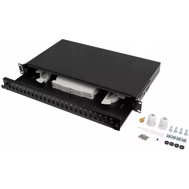Optiskā sadales kārba Rack 1U 24x SC/LC 19 inch