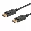 DisplayPort kabelis SAVIO CL-136, DisplayPort vīriešu–vīriešu, 2 m, DP 1.2, zelta kontakti, melns