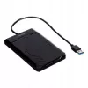 HDD/SSD korpuss Unitek Y-3036, 2.5 collu SATA III, USB 3.2 Gen 1 (5 Gbit/s), UASP, integrēts USB-A kabelis, melns