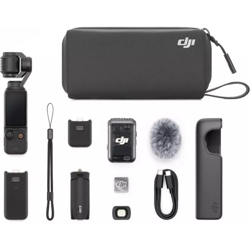 DJI Osmo Pocket 3 Creator Combo – 1 CMOS stabilizēta kamera, 4K/120fps, 2 collu OLED skārienekrāns