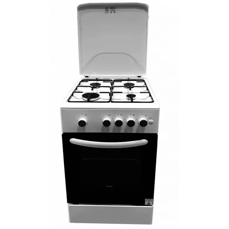 Gāzes plīts MPM MPM-54-KGF-21, 4 degļi, 60 cm, balta, energoklase A