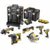 Bezvadu instrumentu komplekts DeWalt DCK685P3T 18V — 3×5.0 Ah akumulatori, DCH273 āmurs, leņķa slīpmašīna, futrālis