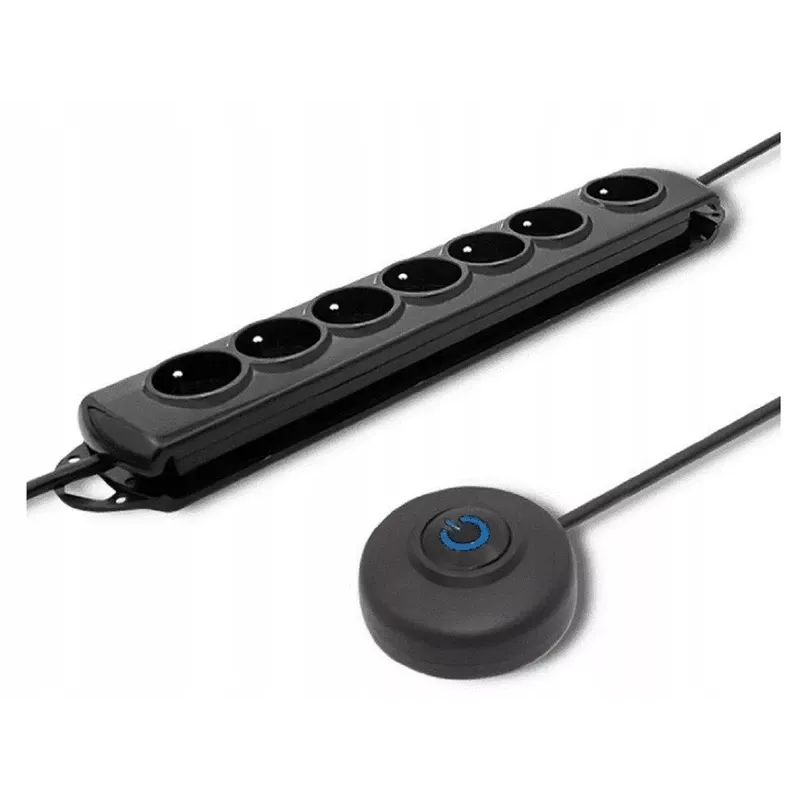 Pārsprieguma aizsargs Qoltec 50171 Melns 7 AC Kontaktligzdas 230V 1.5m