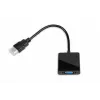 Video kabeļa adapteris IBOX HDMI Type A vīrietis uz VGA D-Sub sieviete, 1080p, melns, 105×25×20 mm