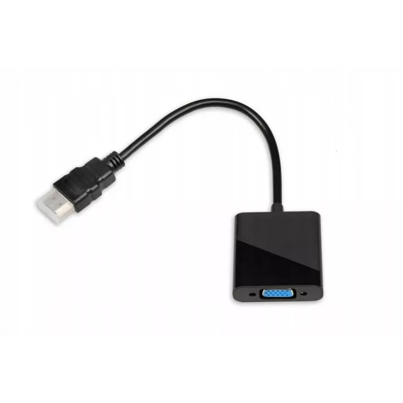 Video kabeļa adapteris IBOX HDMI Type A vīrietis uz VGA D-Sub sieviete, 1080p, melns, 105×25×20 mm