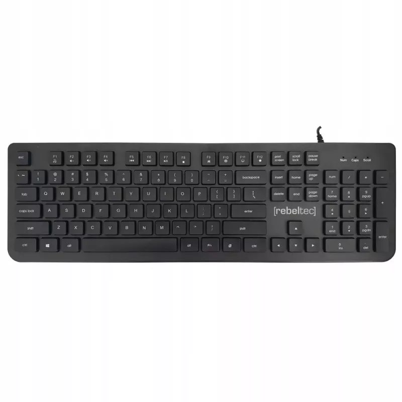 Vadu USB pilnizmēra tastatūra Rebeltec Spiro RBLKLA00041 — melna