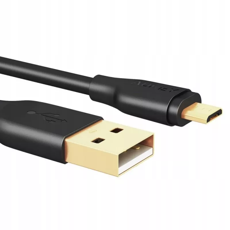 AUKEY CB-MD1 Melns ātrs kabelis Quick Charge micro USB-USB | 1m | 5A | 480 Mbps