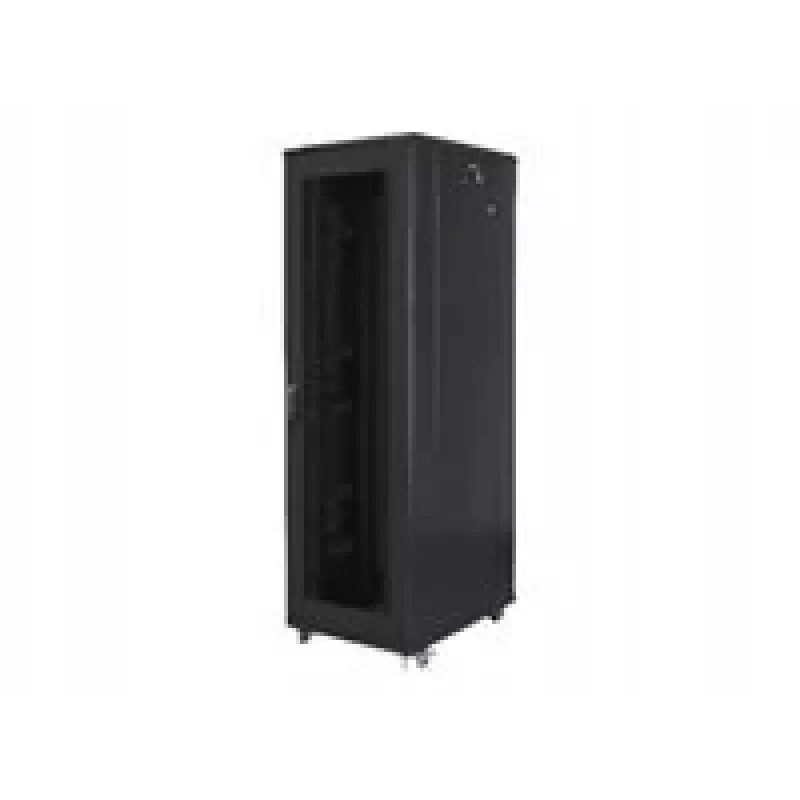 Rack skapis 19 collu LANBERG FF01-8842-23B 42U ar sieta priekšējām durvīm, melns