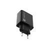Natec Ribera NUC-2058 tīkla lādētājs, 18 W, 1x USB-A, līdz 3 A, Quick Charge 3.0, Samsung AFC, Huawei FCP/SCP, melns