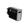 Natec Ribera NUC-2058 tīkla lādētājs, 18 W, 1x USB-A, līdz 3 A, Quick Charge 3.0, Samsung AFC, Huawei FCP/SCP, melns