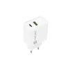 Sienas lādētājs NATEC RIBERA 12V 20W USB-C PD 3.0 + USB-A Samsung AFC Balts