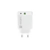 Sienas lādētājs NATEC RIBERA 12V 20W USB-C PD 3.0 + USB-A Samsung AFC Balts